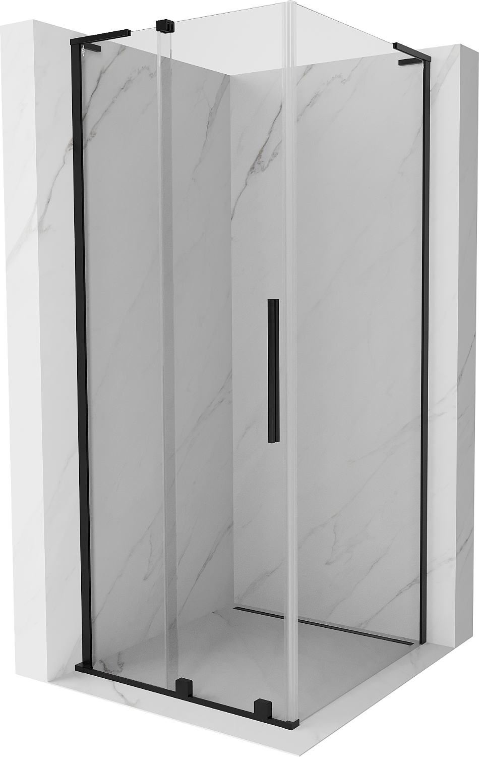 Mexen Velar L kabina prysznicowa rozsuwana 90 x 90 cm, transparent, czarna - 871-090-090-03-70